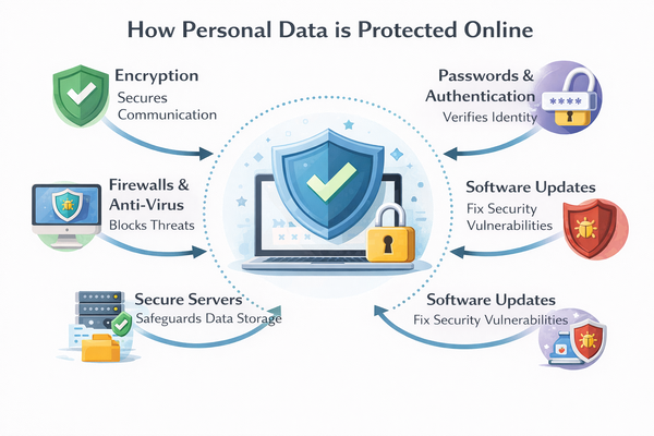 개인정보는 인터넷에서 어떻게 보호될까 구조 설명 이미지