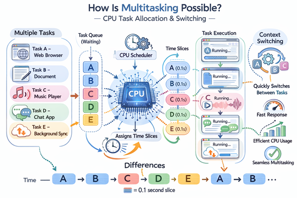 멀티태스킹-어떻게-가능한가를 설명하는 CPU 작업 분배 구조